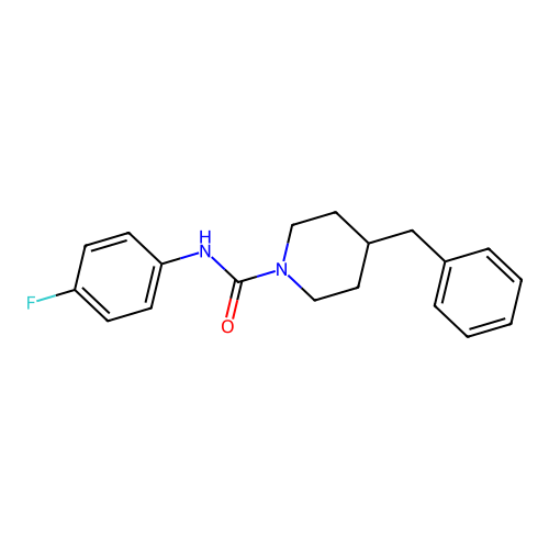 4-benzyl-N-(4-fluorophenyl)piperidine-1-carboxamide structure