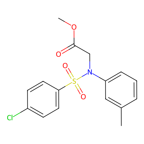 methyl N-[(4-chlorophenyl)sulfonyl]-N-(3-methylphenyl)glycinate structure
