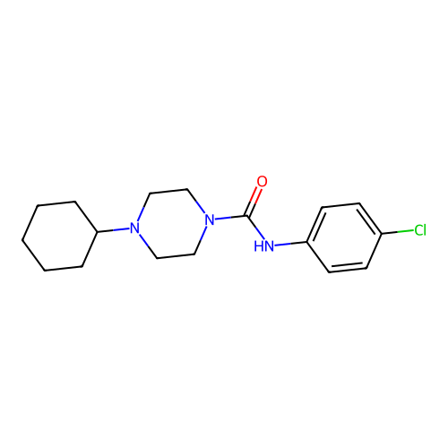 N-(4-chlorophenyl)-4-cyclohexylpiperazine-1-carboxamide structure