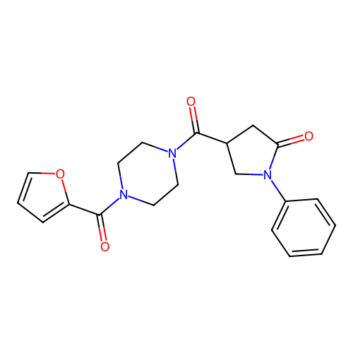 4-{[4-(Furan-2-ylcarbonyl)piperazin-1-yl]carbonyl}-1-phenylpyrrolidin-2-one structure