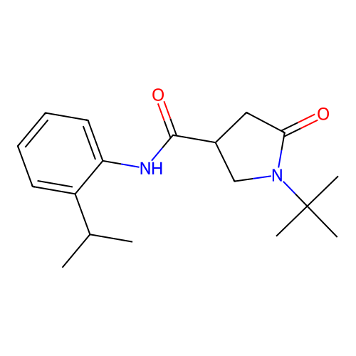 1-tert-butyl-5-oxo-N-[2-(propan-2-yl)phenyl]pyrrolidine-3-carboxamide structure