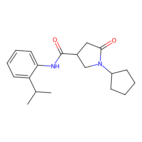 1-cyclopentyl-5-oxo-N-(2-propan-2-ylphenyl)pyrrolidine-3-carboxamide structure