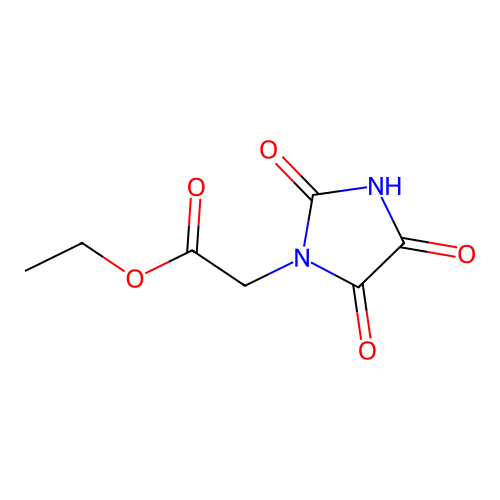 Ethyl 2-(2,4,5-trioxoimidazolidin-1-yl)acetate structure