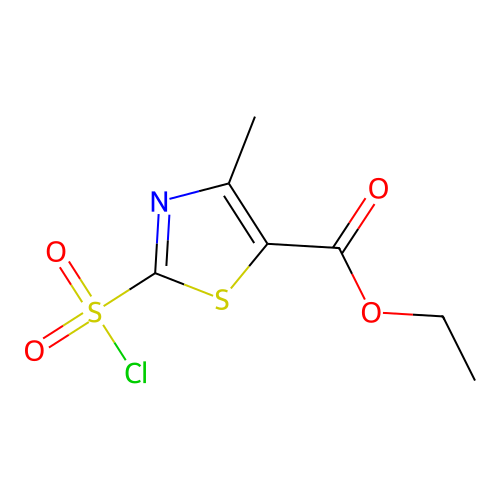2-Chlorosulfonyl-4-methyl-thiazole-5-carboxylic acid ethyl ester structure