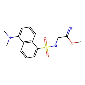 2-(5'-Dimethylaminonaphthalene-1'-sulfonamido)methylimidic acid methyl ester structure