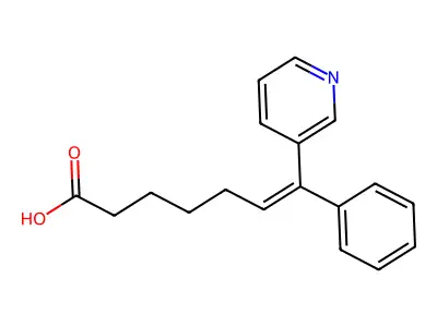 6-庚烯酸7-苯基-7-(3-吡啶基)(Z) structure