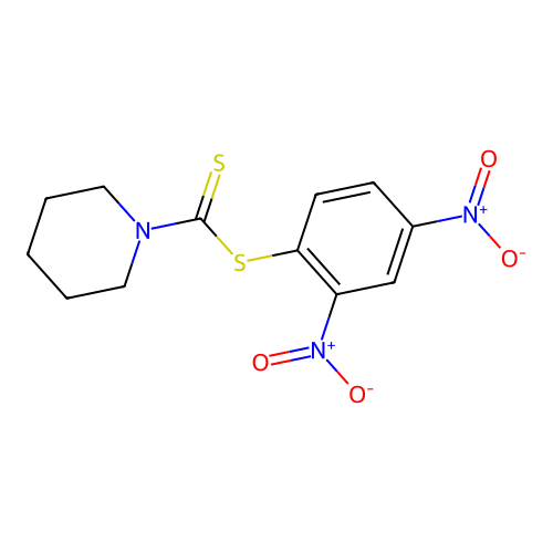 (2,4-Dinitrophenyl) piperidine-1-carbodithioate structure