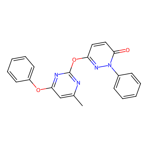 6-(4-Methyl-6-phenoxypyrimidin-2-yl)oxy-2-phenylpyridazin-3-one structure