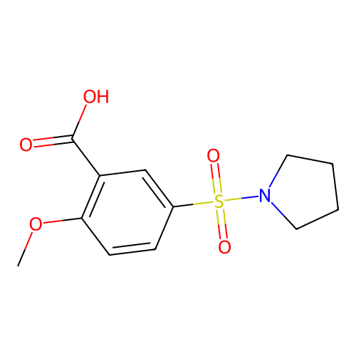 2-甲氧基-5-(吡咯烷-1-磺酰基)苯甲酸 structure