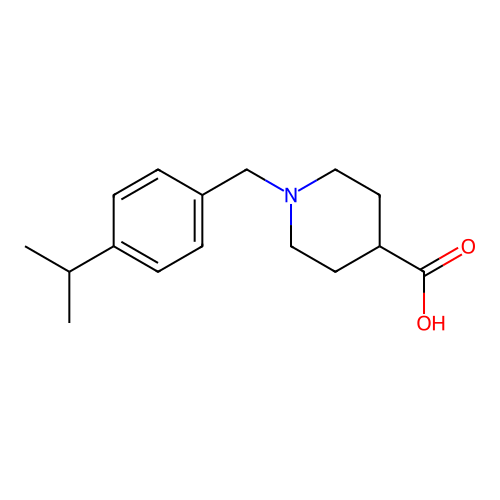 1-[(4-propan-2-ylphenyl)methyl]piperidine-4-carboxylic Acid structure