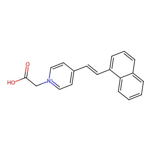 N-(Carboxymethyl)-4-(beta-1-naphthylvinyl)pyridinium structure