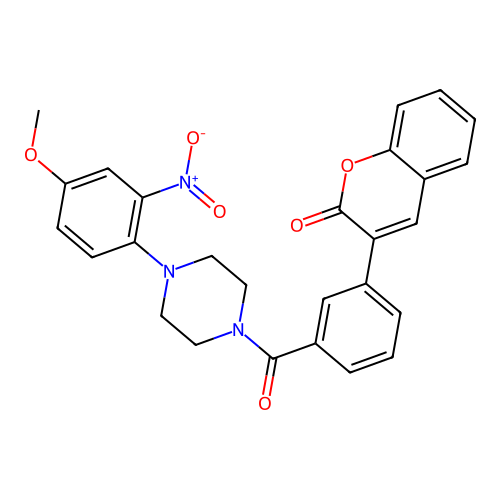3-[3-[4-(4-Methoxy-2-nitrophenyl)piperazine-1-carbonyl]phenyl]chromen-2-one structure