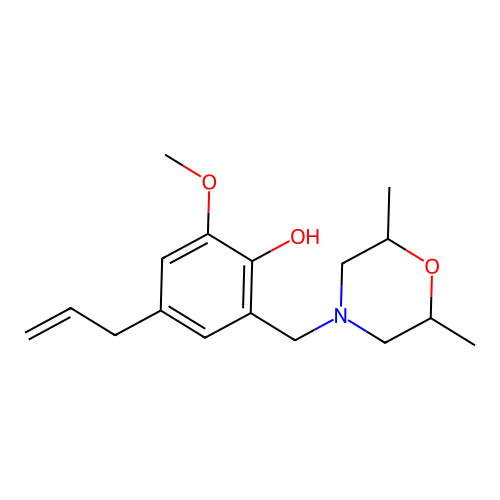 2-[(2,6-Dimethylmorpholin-4-yl)methyl]-6-methoxy-4-prop-2-enylphenol structure