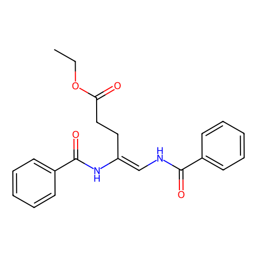 Ethyl (4E)-4,5-bis(benzamido)pent-4-enoate structure