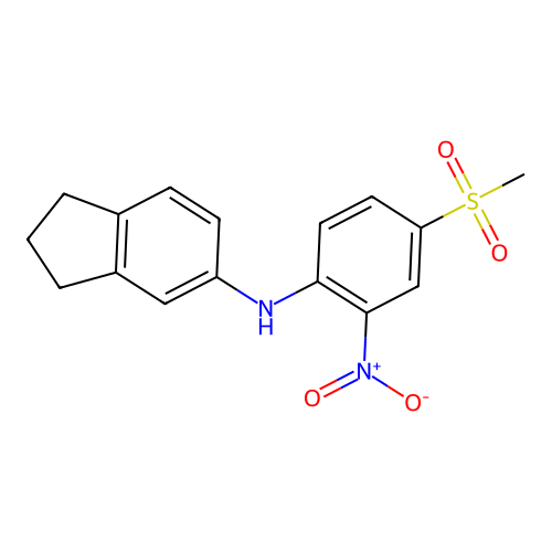 N-(4-methanesulfonyl-2-nitrophenyl)-2,3-dihydro-1H-inden-5-amine structure
