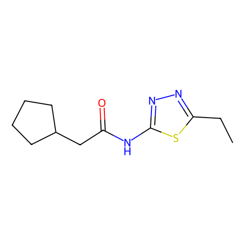 2-cyclopentyl-N-(5-ethyl-1,3,4-thiadiazol-2-yl)acetamide structure