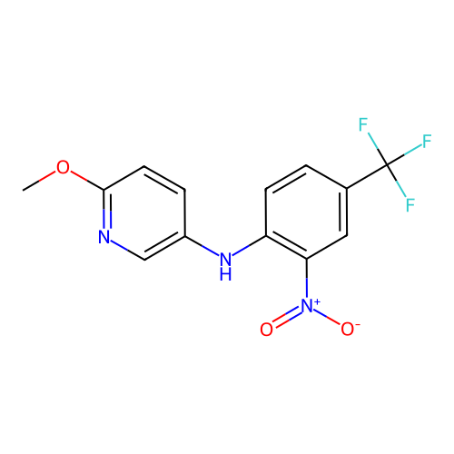 6-methoxy-N-[2-nitro-4-(trifluoromethyl)phenyl]pyridin-3-amine structure