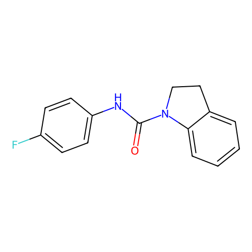 1H-Indole-1-carboxamide, N-(4-fluorophenyl)-2,3-dihydro- structure