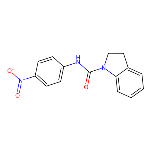 1H-Indole-1-carboxamide, 2,3-dihydro-N-(4-nitrophenyl)- structure