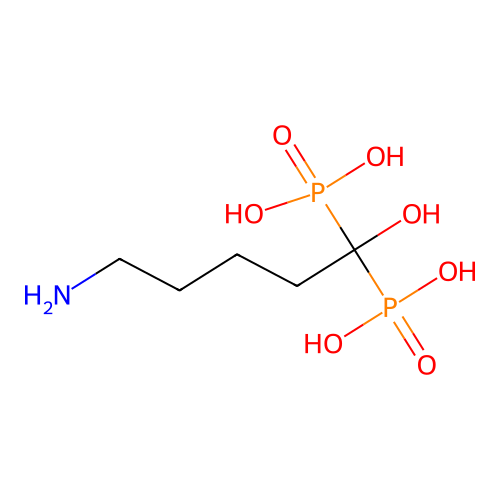 (5-amino-1-hydroxy-1-phosphono-pentyl)phosphonic Acid structure