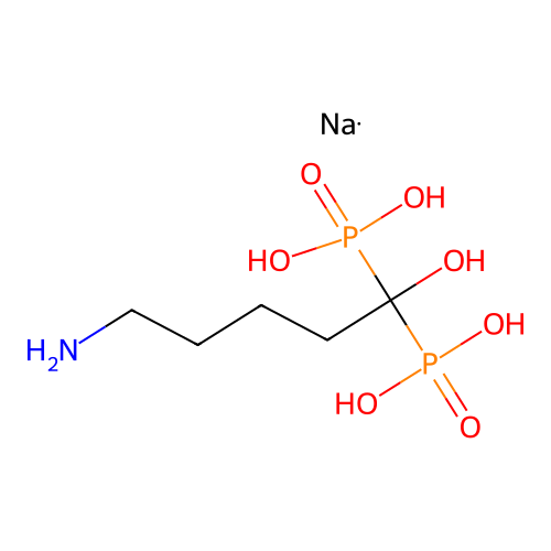 sodium,(5-amino-1-hydroxy-1-phosphonopentyl)phosphonic acid structure