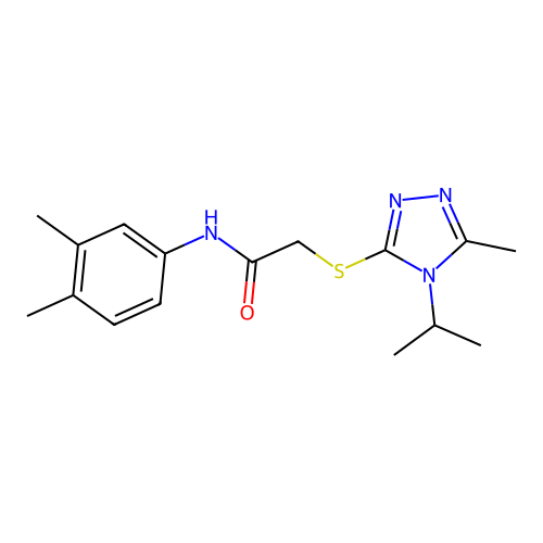 N-(3,4-dimethylphenyl)-2-[(5-methyl-4-propan-2-yl-1,2,4-triazol-3-yl)sulfanyl]acetamide structure