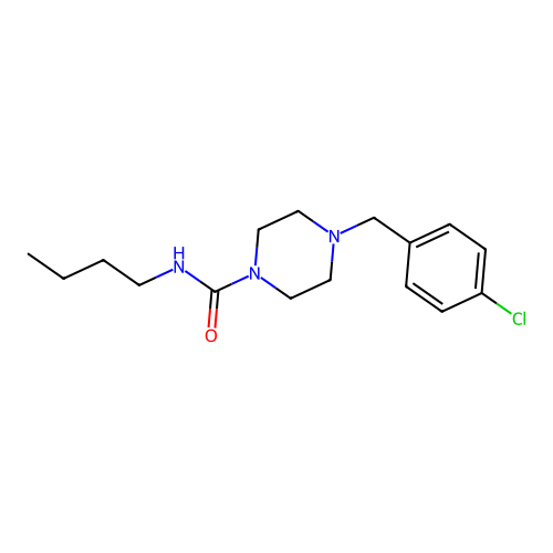 N-butyl-4-[(4-chlorophenyl)methyl]piperazine-1-carboxamide structure