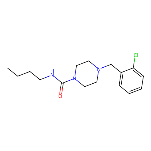 N-butyl-4-[(2-chlorophenyl)methyl]piperazine-1-carboxamide structure
