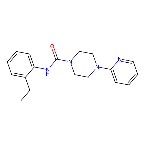 N-(2-ethylphenyl)-4-pyridin-2-ylpiperazine-1-carboxamide structure