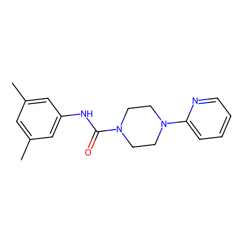 N-(3,5-dimethylphenyl)-4-pyridin-2-ylpiperazine-1-carboxamide structure