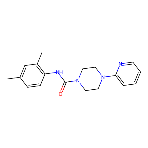 N-(2,4-dimethylphenyl)-4-pyridin-2-ylpiperazine-1-carboxamide structure