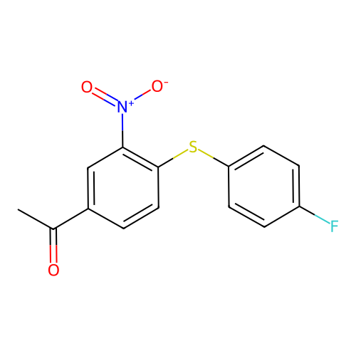 Ethanone, 1-[4-[(4-fluorophenyl)thio]-3-nitrophenyl]- structure
