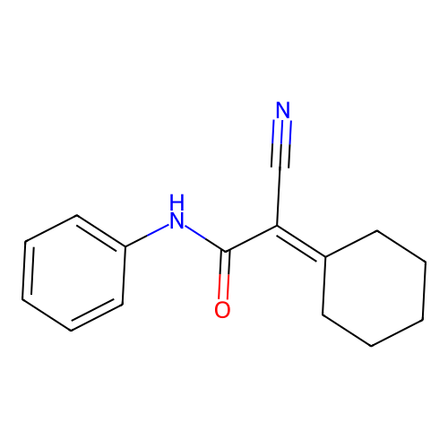 2-cyano-2-cyclohexylidene-N-phenylacetamide structure
