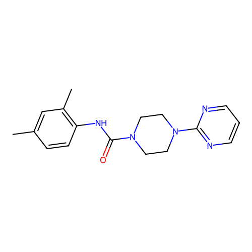 N-(2,4-dimethylphenyl)-4-pyrimidin-2-ylpiperazine-1-carboxamide structure