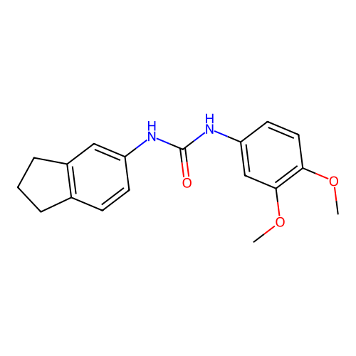 1-(2,3-dihydro-1H-inden-5-yl)-3-(3,4-dimethoxyphenyl)urea structure