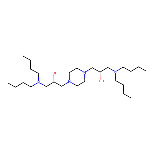 1,1'-Piperazine-1,4-diylbis[3-(dibutylamino)propan-2-ol] structure