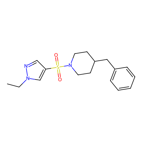 4-Benzyl-1-(1-ethylpyrazol-4-yl)sulfonylpiperidine structure