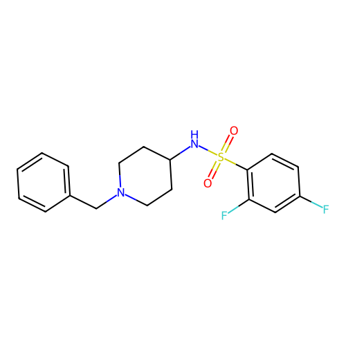 N-(1-benzylpiperidin-4-yl)-2,4-difluorobenzenesulfonamide structure