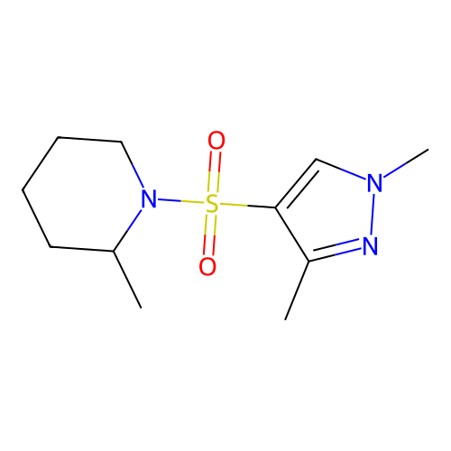 1-(1,3-Dimethylpyrazol-4-yl)sulfonyl-2-methylpiperidine structure