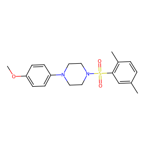 4-{4-[(2,5-Dimethylphenyl)sulfonyl]-1-piperazinyl}phenyl methyl ether structure