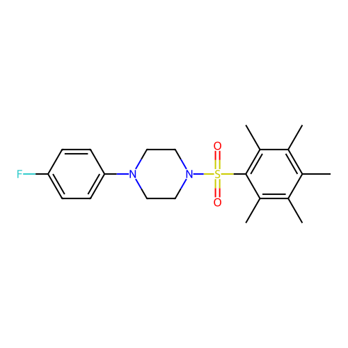 1-(4-Fluorophenyl)-4-(2,3,4,5,6-pentamethylphenyl)sulfonylpiperazine structure
