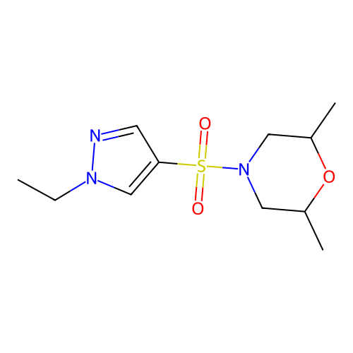 4-(1-Ethylpyrazol-4-yl)sulfonyl-2,6-dimethylmorpholine structure