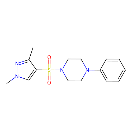 1-(1,3-Dimethylpyrazol-4-yl)sulfonyl-4-phenylpiperazine structure