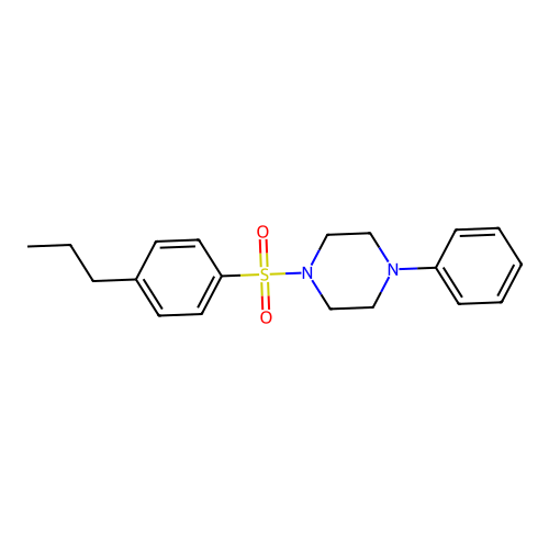 1-Phenyl-4-(4-propylphenyl)sulfonylpiperazine structure