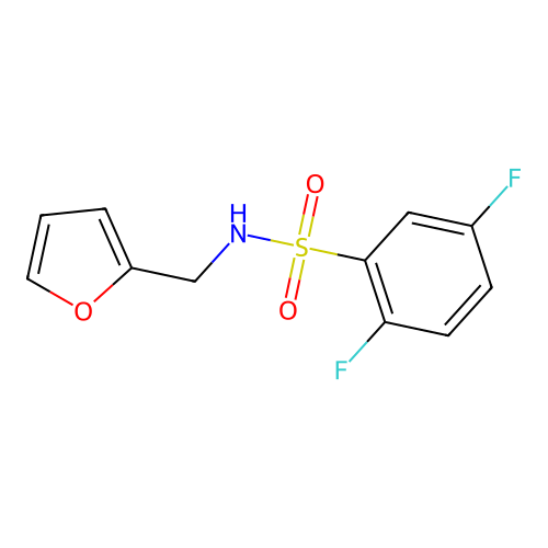2,5-difluoro-N-(furan-2-ylmethyl)benzenesulfonamide structure