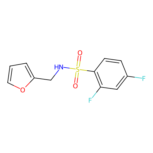 2,4-difluoro-N-(2-furylmethyl)benzenesulfonamide structure