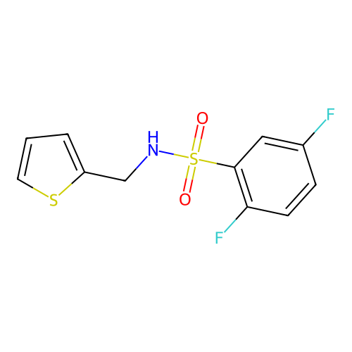 2,5-difluoro-N-(thiophen-2-ylmethyl)benzenesulfonamide structure