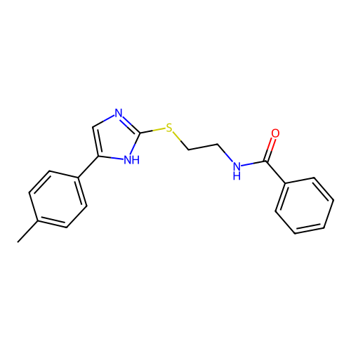 N-(2-{[5-(4-methylphenyl)-1H-imidazol-2-yl]sulfanyl}ethyl)benzamide structure
