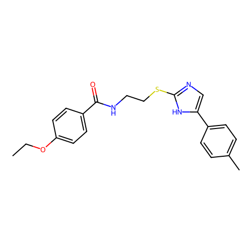 4-ethoxy-N-(2-{[5-(4-methylphenyl)-1H-imidazol-2-yl]sulfanyl}ethyl)benzamide structure