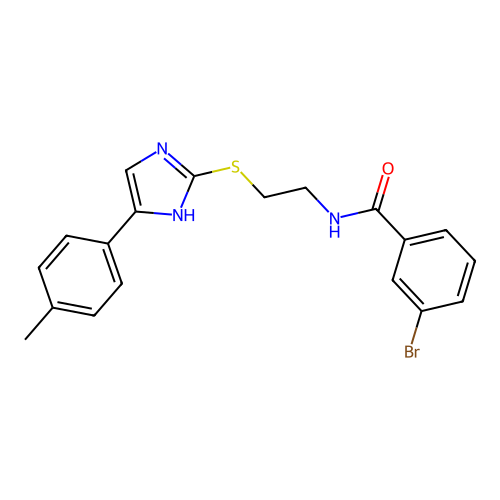 3-bromo-N-(2-{[5-(4-methylphenyl)-1H-imidazol-2-yl]sulfanyl}ethyl)benzamide structure